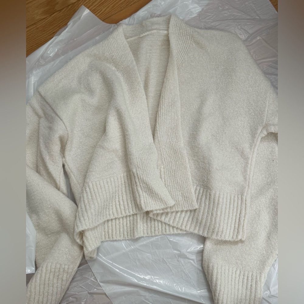 white cardigan